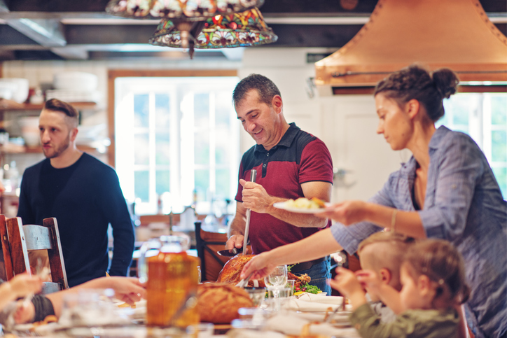 Holiday Season : Family having thanksgiving dinner